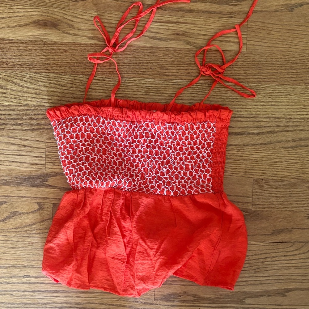 Miami Red Smocked Tank Top